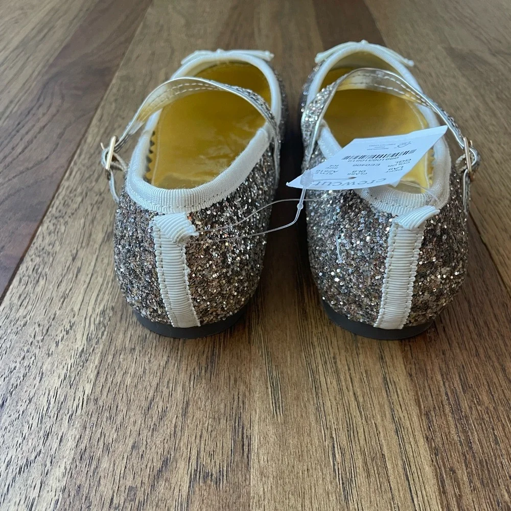 Crewcuts Gold Glitter Maryjanes Girls Sz 4 NWT‎ Dress Shoe Flower Girl Wedding
